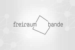 Logo of freiraum bande with a minimalist outlined square in the center.